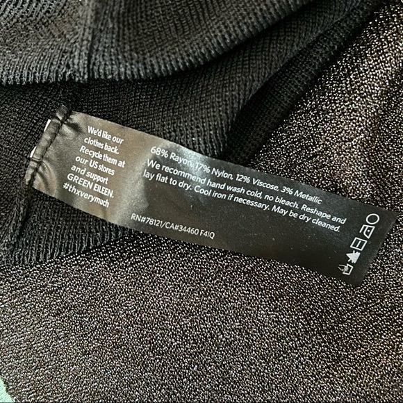 Eileen Fisher Asymmetrical Tunic Sweater Top M Black - Picture 6 of 7